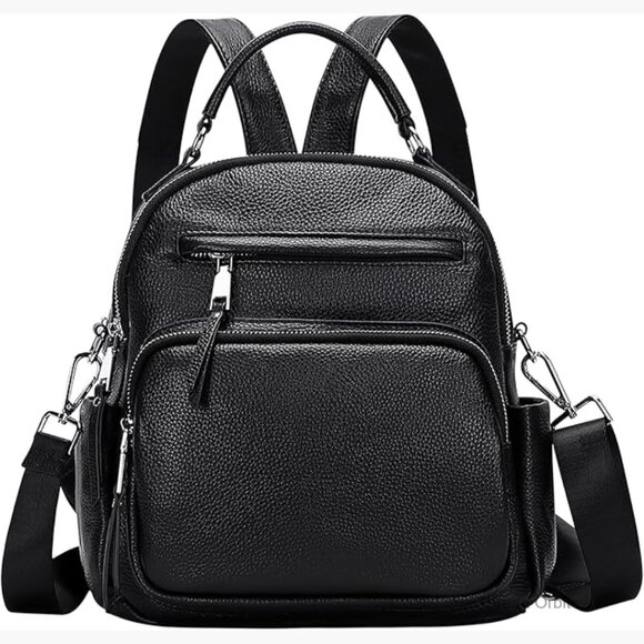 Genuine Leather Convertible Backpack Purse 4-in-1 Shoulder Bag Small main image 5